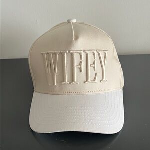 Altar'd State Beige and White Wifey Hat